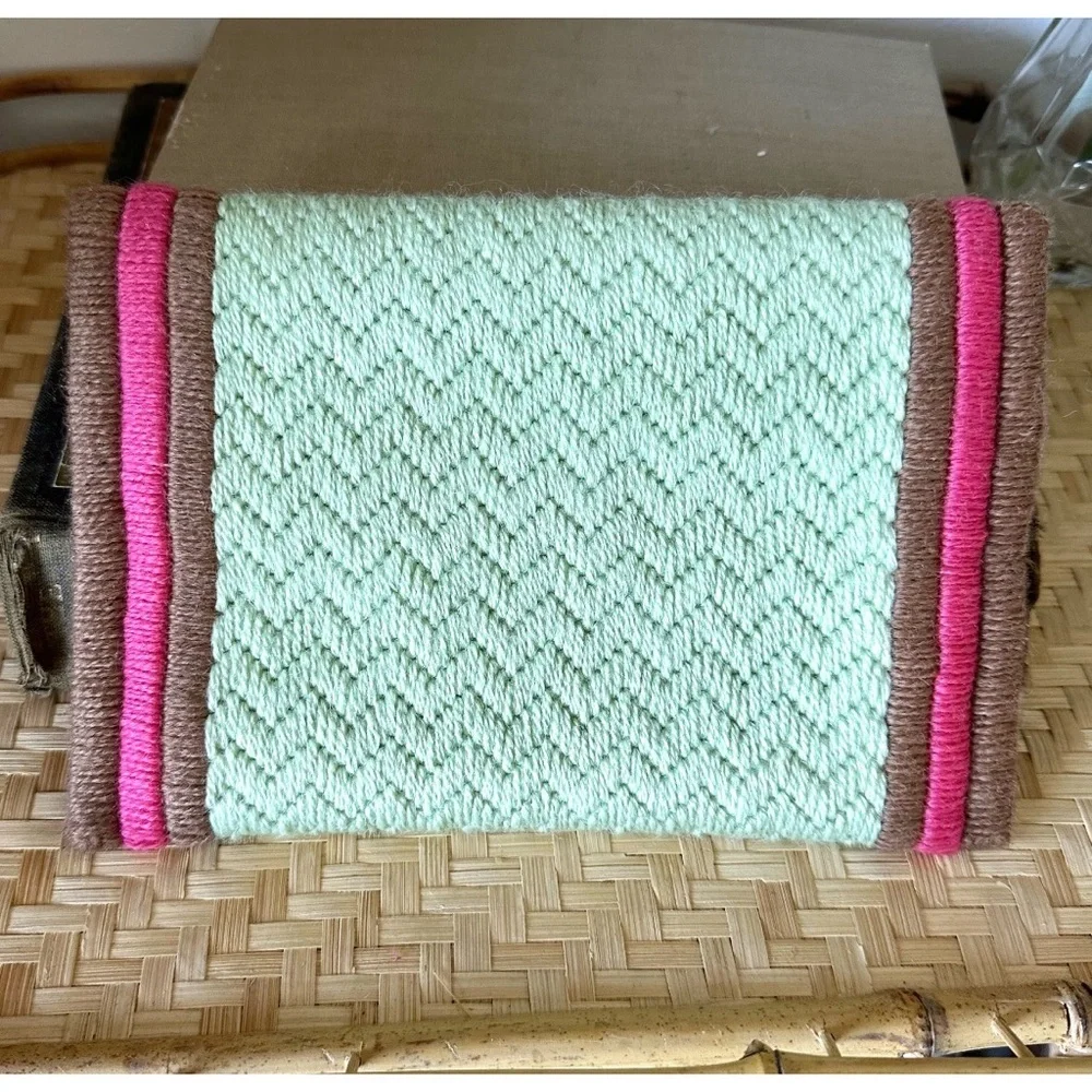 Vintage Handmade Knit Clutch with Rose Design